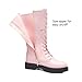 DREAM PAIRS Girls Riding Boots Knee High Side Zipper Mid Calf Shoes Little Kid/Big Kid,Size 3 Little Kid,Pink/Diy,SDBO2216K-1