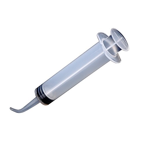 12 cc Disposable Syringe with Tapered Curved Tip Pack of 50 for Oral Irrigators with Tapered Deep Reach Tips for Crowns