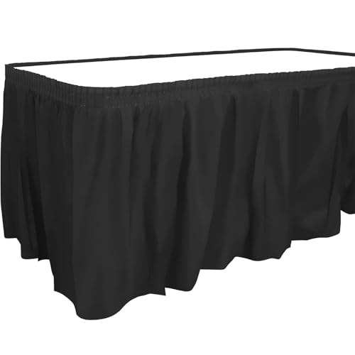 Nappe jupe de table plastique noir 14 pieds x 29 pouces pour table rectangulaire