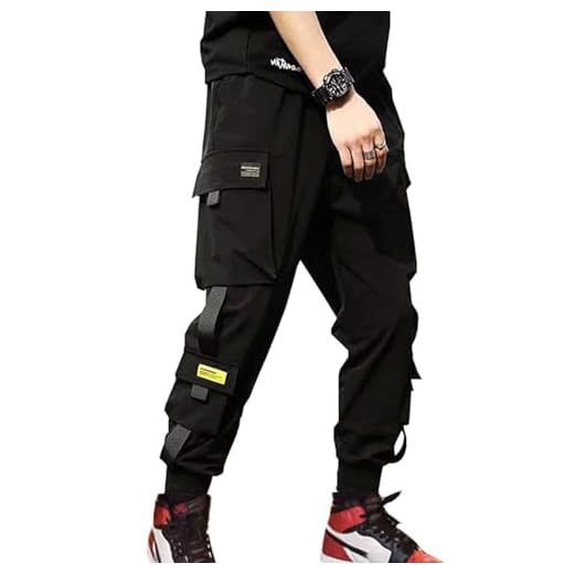 Streetwear Hip Hop Pants Cargo Pants Joggers for Men Women Unisex Couple Sports Casual Active Sweatpants Black-09 Large
