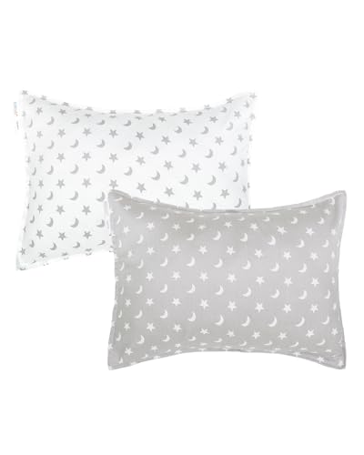 Image of ALVABABY Toddler Pillowcases 2 Pack Organic Cotton Kids Pillow Cover Fit 13"x 18" or 12"x16" Envelope for Girl Boy Sleepy Travel(Pillowcase Only)