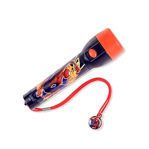 Disney Spiderman Grande lampe torche LED 16 cm en plastique antidérapant pour aventures en plein air, camping, randonnée et utilisation d'urgence