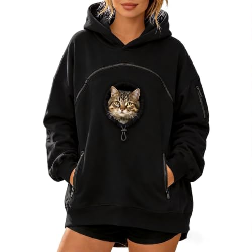 Pet Pouch Hoodie For Women, With Adjustable Built-In Pet Kangaroo Pouch - image 2