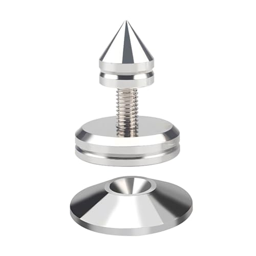 HiFi Systems - Set di 1 piedini isolanti in metallo argentato per migliorare il suono in HiFi