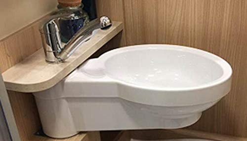 ZY Marine Boat Caravan RV Camper White Acrylic Sink 485310220mm GR-Y002 (with Faucet)