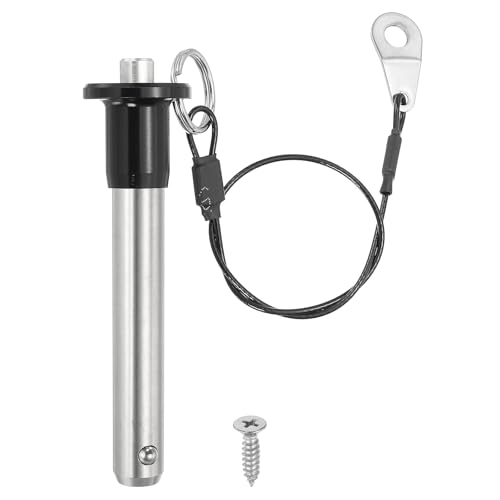 Goupille à bille verrouillable 12mm en inox 304 avec bouton-poussoir et câble antichute