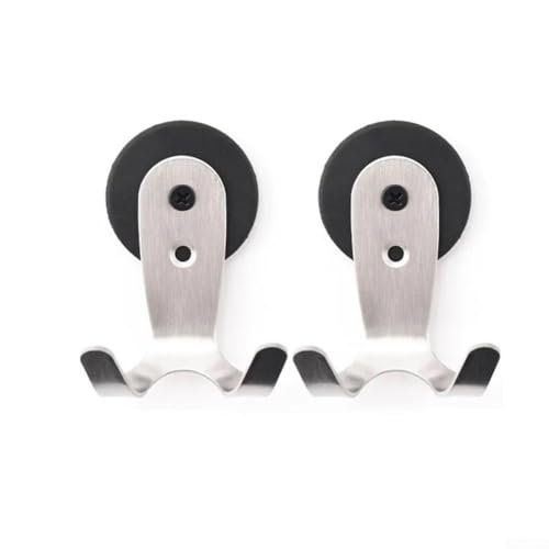 Eawfgtuw 2 soportes de acero inoxidable para herramientas de café con ventosa y revestimiento de goma, para portafiltro y manipulación, compatible con armarios de metal, color plateado