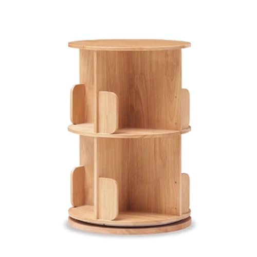 Estantería de madera organizadora, estantería de pie para el suelo, estantería de almacenamiento, estantería giratoria de 2 niveles, estantería multifuncional para adultos Estante para libros