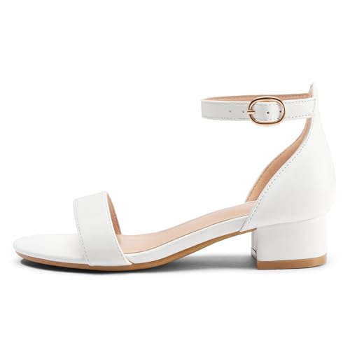 Image of K KomForme Girls Sandals Low Heels Dress Pump Ankle Strap Open Toe Wedding Party Shoes(Toddler /Little Kids /Big Kids)