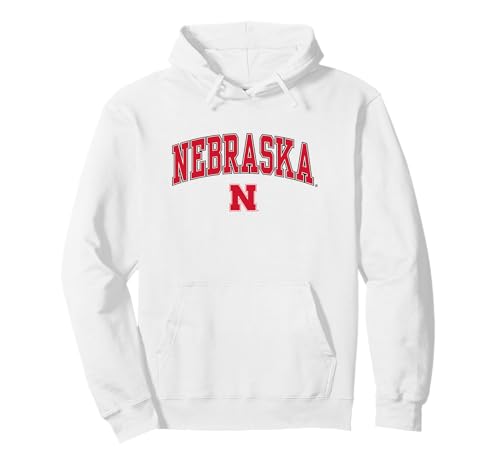 Nebraska Cornhuskers Arch Over White Officially Licensed Pullover Hoodie