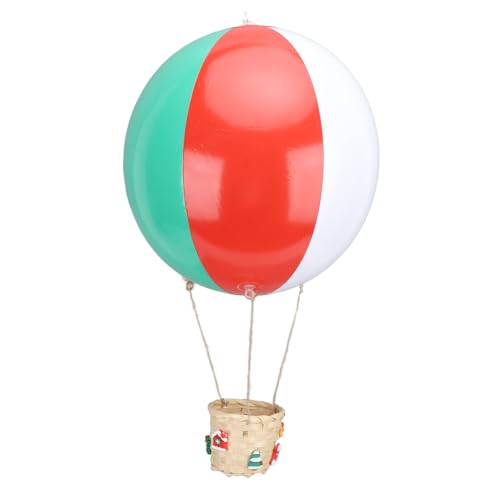 Globo Aerostático con Cesta de Ratán, Colorida Decoración Colgante de PVC, Puede Almacenar Muñecas y Dulces, Diseño Liviano para Fiestas Navideñas, Artesanía única, Decoración