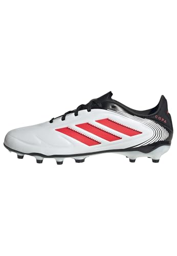 Adidas Unisex-Kids Copa Pure 3 League Firm Ground/Multi Ground Soccer, White/Lucid Red/Black, 4