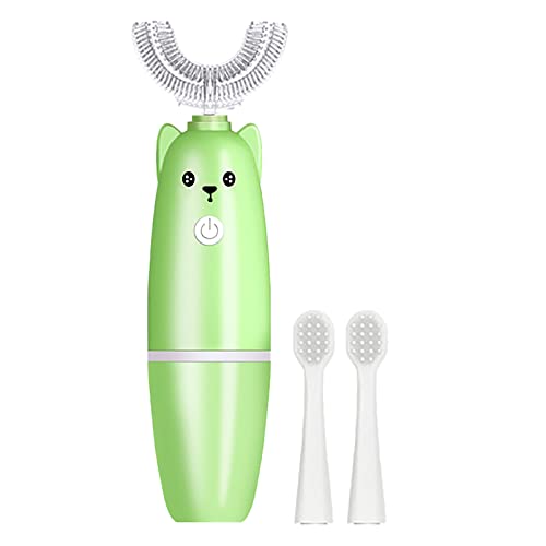 Cepillo de dientes eléctrico en forma de U para niños de 6 a 12 años, masaje eléctrico de 360°, cepillo de dientes en forma de U y cepillo de dientes en forma de U, limpieza a fondo para niños,