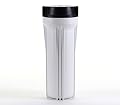 Hydronix HF2-10WHBK12 10" White Water Filter Housing with Black Cap for RO Whole House Filtration - 1/2" Ports