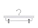Amber Home 24 Pack White Wooden Pants Hangers with 2-Adjustable Clips for Jeans, Slacks, Shorts
