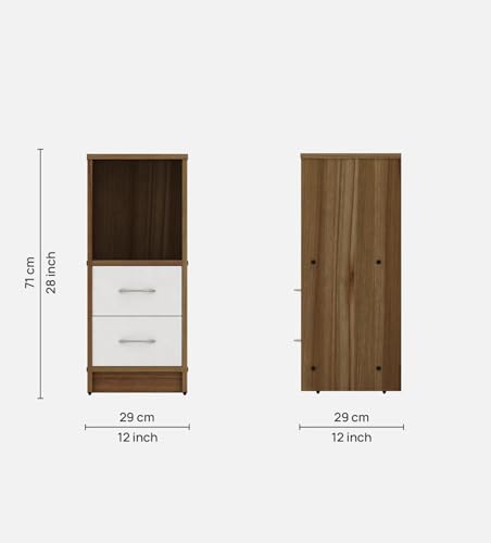 Image of Livi Multipurpose Storage Unit | Engineered Wood | Free-Standing Cabinet | Lyon Teak & White Finish | Spacious & Durable | Easy Knock-Down Assembly