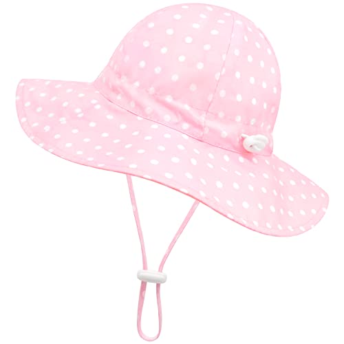 Olreco Baby Girl Sun Hat Infant Sun Hat UPF 50+ Wide Brim Toddler Summer Hats Baby Beach Hats Toddler Summer Essentials Girls