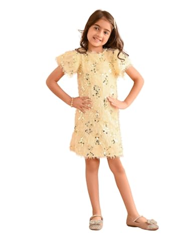 Image of LILPICKS Sequin Embellished Knee Length Sheath Party Dress for Girls