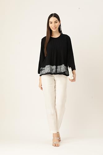 Image of Maaesa Pink Split Tie Dyed Rayon Staple Top