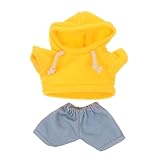 LALAFINA Niedliche Plüsch Puppenkleidung Für 20 cm Große Stofftiere Kleines Set Mit Kapuzenpullover Und Jeans Weiche Und Niedliche Puppen Outfits Für Bärenpuppen