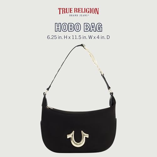 Image of True Religion Women's Shoulder Bag Purse, Hobo Handbag with Eyelet Strap