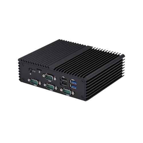 Image of Qotom Fanless Mini Industrial PC Celeron 4305U, 2 LAN, HD+DP, 4 RS232