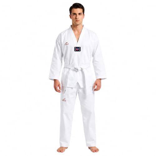 Image of TKD Taekwondo Dobok Gi Kimono with Belt 8 oz Dojo Uniform Sizes 00-6