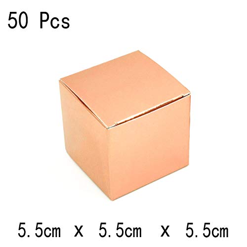 WHITEEN POP Rose Gold Wedding Bachelorette Party Favors Boxes Decorations Small Bridal Shower Party Candy Treat Gift Boxes Baby Shower Birthday Party Favors Boxes Supplies, 50Ct
