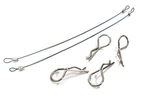 Integy RC Secured Body Clip (4) with 150mm Retainer Link for 1/8 Scale