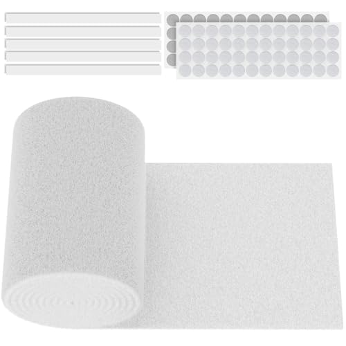 Image of Pawfly Aquarium Filter Floss Roll, 120 x 20 x 0.2 Inch Cuttable Aquarium Filter Pad, Blue and White Aquarium Filter Media Roll for Freshwater Saltwater Fish Tanks & Small Ponds