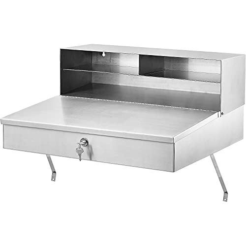 Global Industrial Wall Mounted Receiving Desk,Stainless Steel, 24