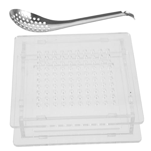 Unomor 1 Set Box Caviar Generator Scoop The Tools Plastic Roe Sauce Dispenser Caviar Makers Spherification Tool 100 Holes Caviar Dispenser Caviar Making Tool Stainless Steel