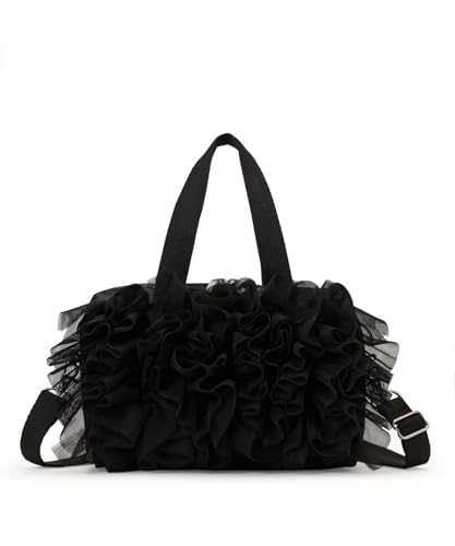 【公式】RUFFLE EVERYDAY SM SATCHEL/1834/ブラックレースラッフル