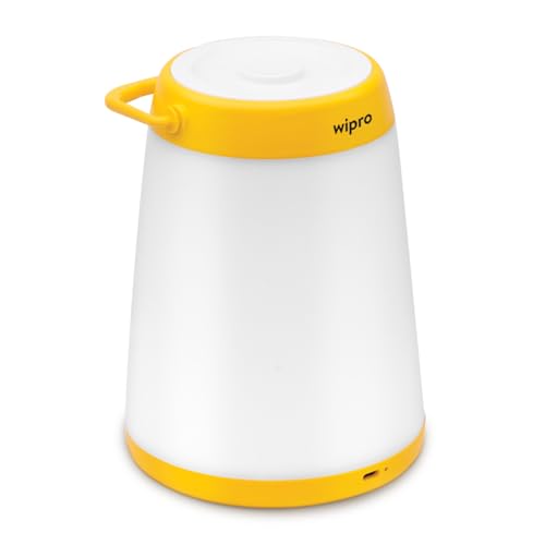 Image of Wipro Azure Select LED Rechargeable Lantern | 3-in-1 Lighting with 360 Degree Distribution|Type-C Charging| Long Press Dimmable | 1800mAh Fast Charging Battery |Overcharge & Deep Discharge Protection