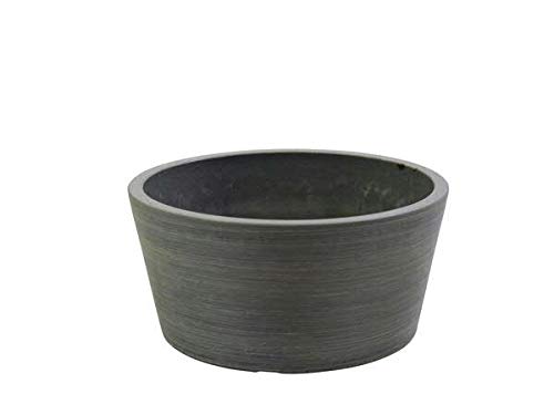 Klocke Pflanzgefäße Klassische Kunststoff Schale Garten - Runde Gartenschale zum Bepflanzen – Kunststoffschale Tischdeko - Blumenschale Winterfest (Klein: Ø 20cm - Höhe: 9,5cm, Grau)