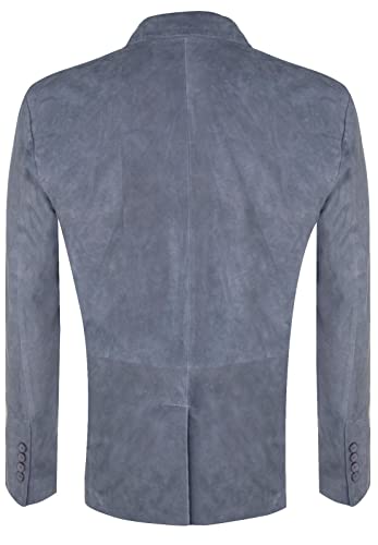 Men's Black Suede Blazer Jacket Soft Real Italian Leather Fitted Vintage Coat3