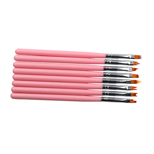 WRITWAA 8pcs Handle Nail Brush Professional Manicure Nail Painting Tools for Home Salon Use Lightweight Durable Design present Enthusiasts