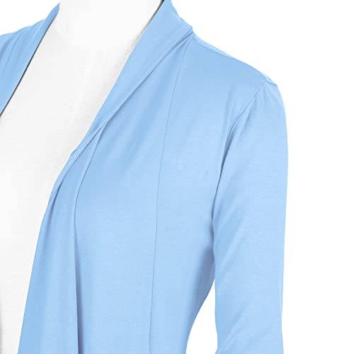 Image of Urban CoCo Women's Drape Front Open Cardigan Long Sleeve Irregular Hem