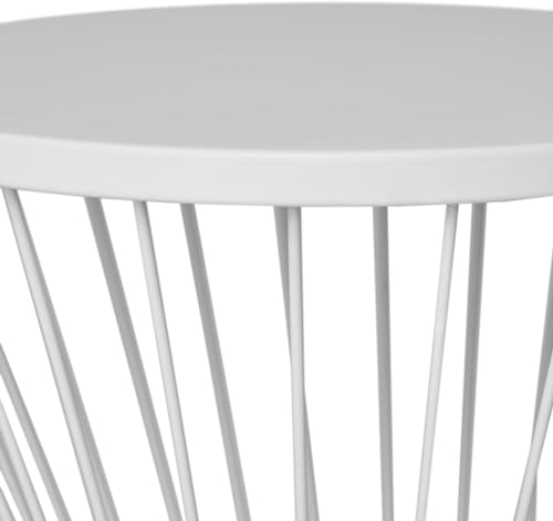 Image of Furniture for The Living Room and Office: Coffee Table, Center Table, Storage Basket, Wire Basket with Metal Top, Bedside Table, Side Table White