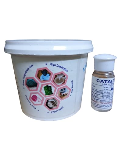 Image of RANA POLYMERS LSR-210 (Shore 10 Soft Liquid Silicone Rubber) Supreme Moulding for Candle Making, DIY Resin, Soap, Crafts & Many More Pattern Making (500 gm, LSR 210 Fast Catalyst)