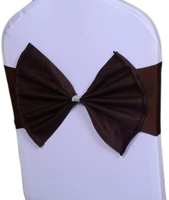 Wedding Chair Sash Bow Tie Spandex Chair Band Sash Butterfly Bow Tie Wedding Decoration Hotel Banquet Party Light Brown (Dark Brown)