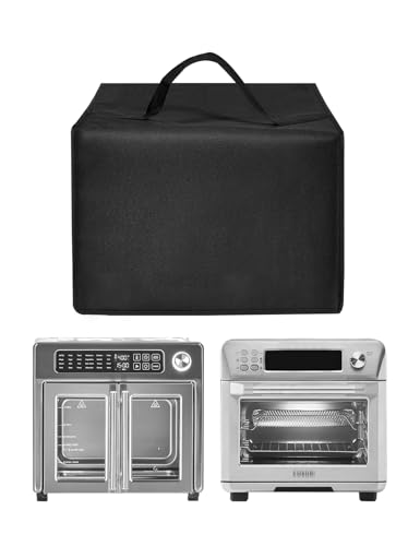 Air Fryer Cover Toaster Oven Case Heat-Resistant Dustproof Nylon Lid for Emeril 26 QT Extra Large Air Fryer/for COSORI Smart 12-in-1 Air Fryer Stainless Stee Toaster Ovens,Black