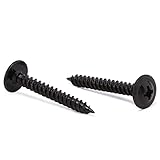 #8 x 1-1/4' Wood Screw 100Pcs Alloy Steel Standard Thread Truss Head Fast Self Tapping Black Oxide by SG TZH