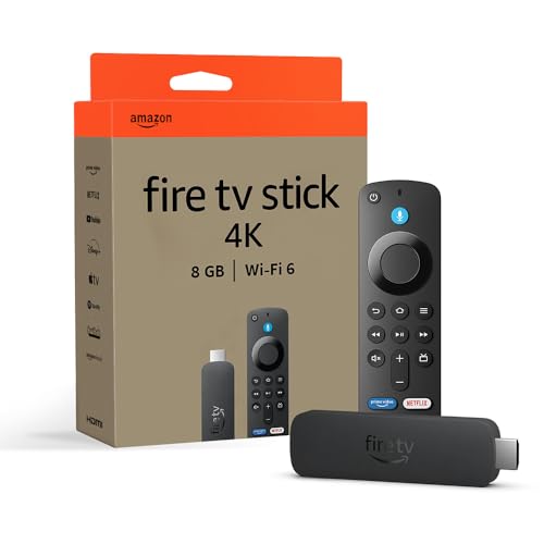 Televisore in offerta Fire TV Stick 4K di Amazon (Ultimo modello), Dispositivo per lo streaming con supporto per Wi-Fi 6, Dolby Vision/Atmos e HDR10+