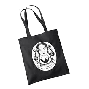 Wednesday Addams Tote Bag – I’ll Stop Wearing Black When They Make A Darker Colour Quote Halloween Family Dark Goth…