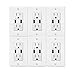 KCMYTONER 4.2A Charging Outlet with Dual USB High Speed Charger Capability, Duplex Receptacle 15 A, Tamper Resistant Wall USB Outlet, Child Proof Safety, with Wall Plate, White, 6PK
