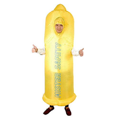Adult Inflatable Condom Costume Carnival Bar Party Fancy Dress Halloween Costumes (One Size, Condom)