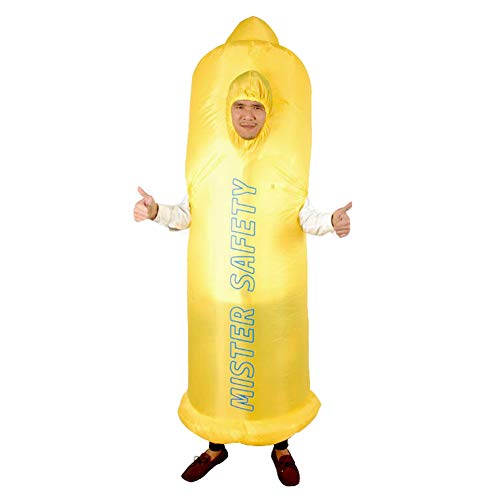 5pc Private Sail Costumes - Adult Inflatable Condom Costume Carnival Bar Party Fancy Dress Costumes (One Size,