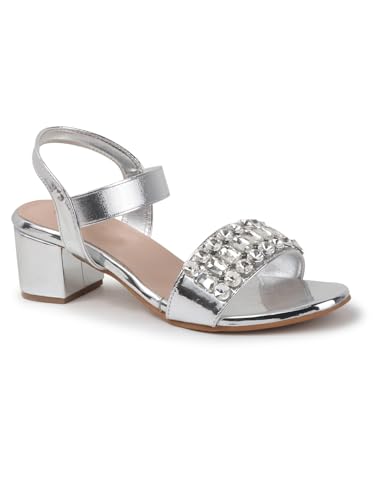 Image of iconics Women Glamorous block Heel Sandal with Crystal Embellishment