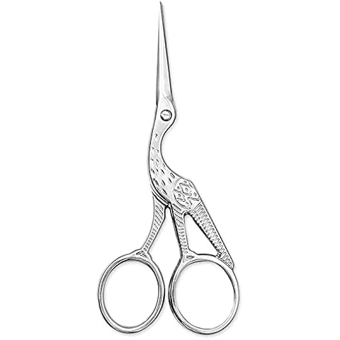 Vintage Stork Shape Sewing Scissors ,Tools for Embroidery, Craft, Needle Work, Art Work & Everyday Use DIY(Sliver) Cover